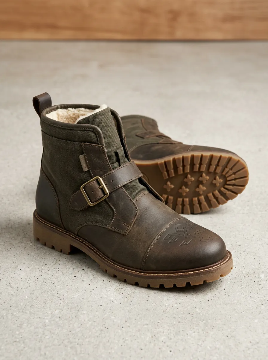 Easy-Wear Geometric Graphic Modern Look Unisex Warm Boots