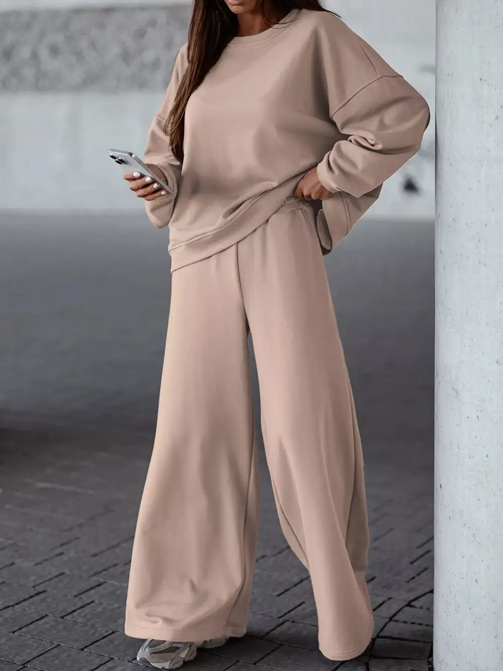 Relaxed Casual Loose Fit Top and Pants Two Piece Set