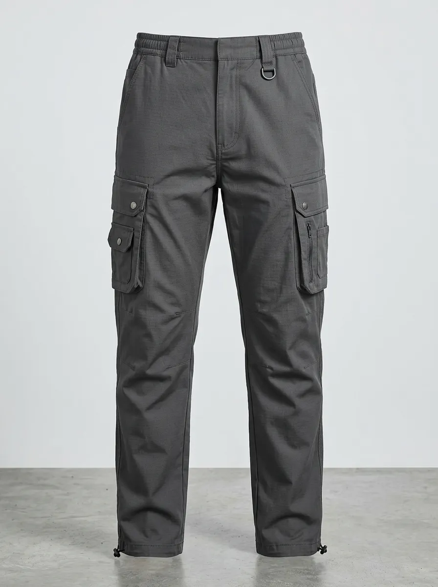 Storage-Ready Multi-Pocket Cargo Pants with Integrated Belt Detail