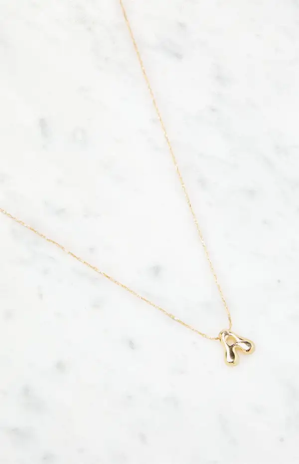LA Hearts A Initial 14K Gold Plated Necklace