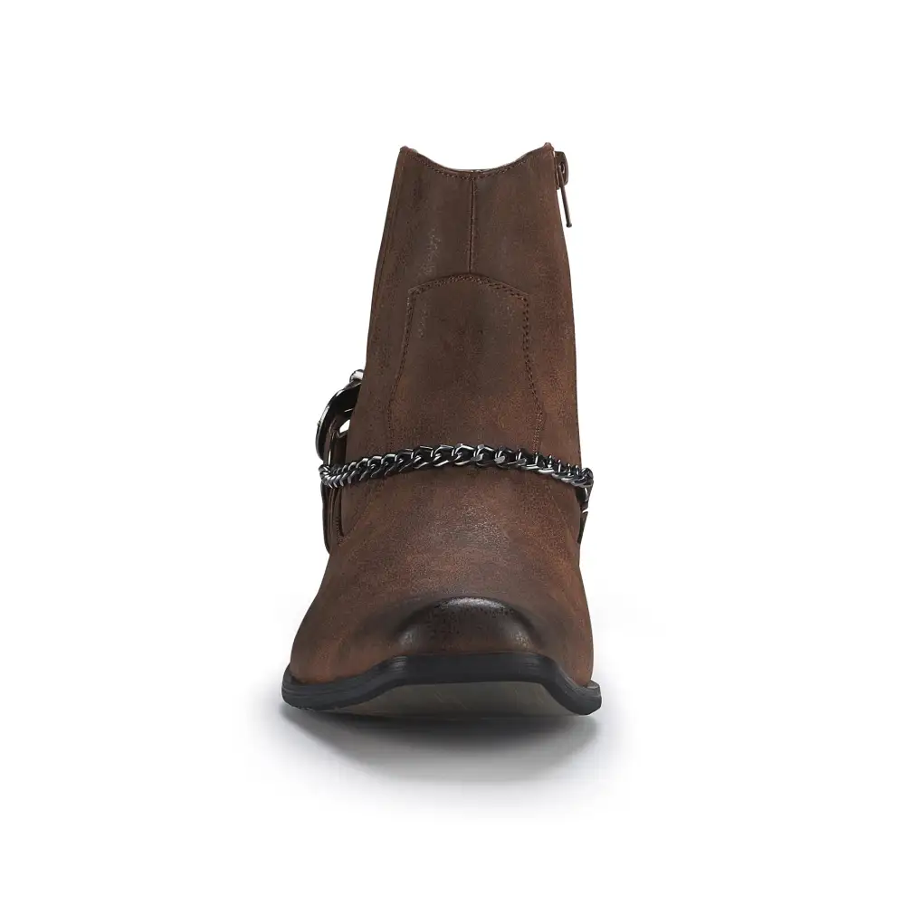 Suede Faux-Leather Pointed-Toe Chelsea Boots
