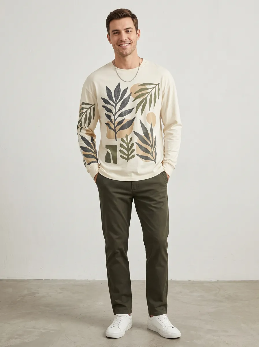 Men's Long Sleeve Contemporary Look Smart Casual Style Shirt