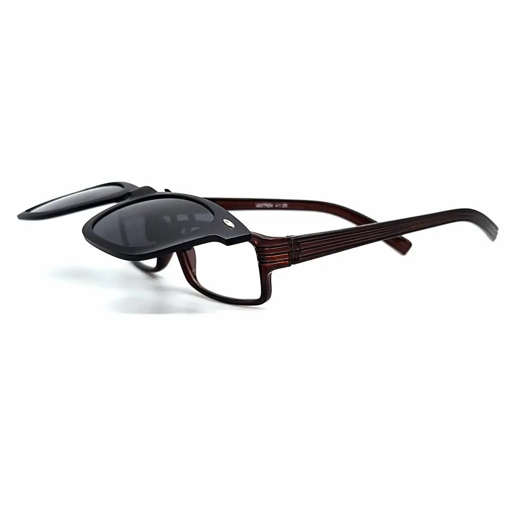 60mm Wayfarer Polarized Full-Frame Clip-On Sunglasses
