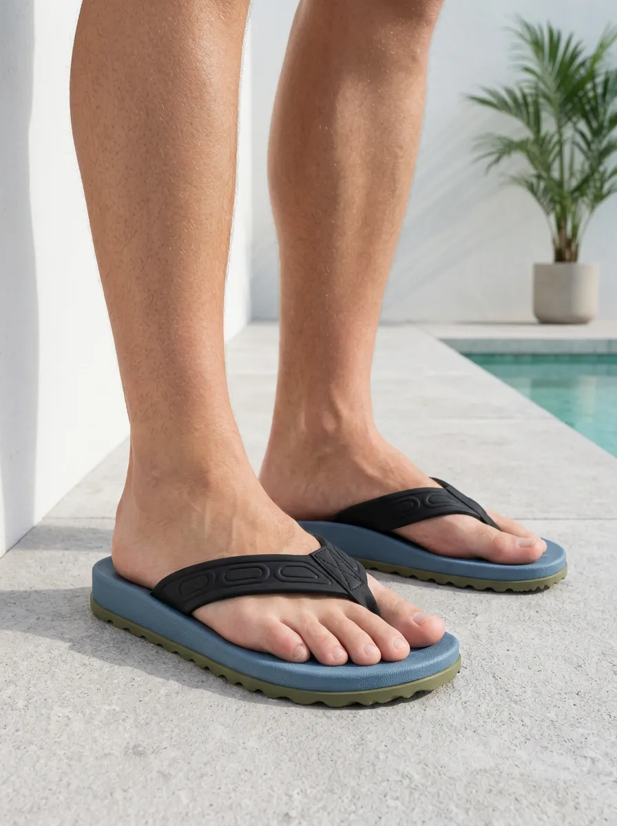 Men's Casual Summer Beach Geometric Pattern Printed Flip Flops