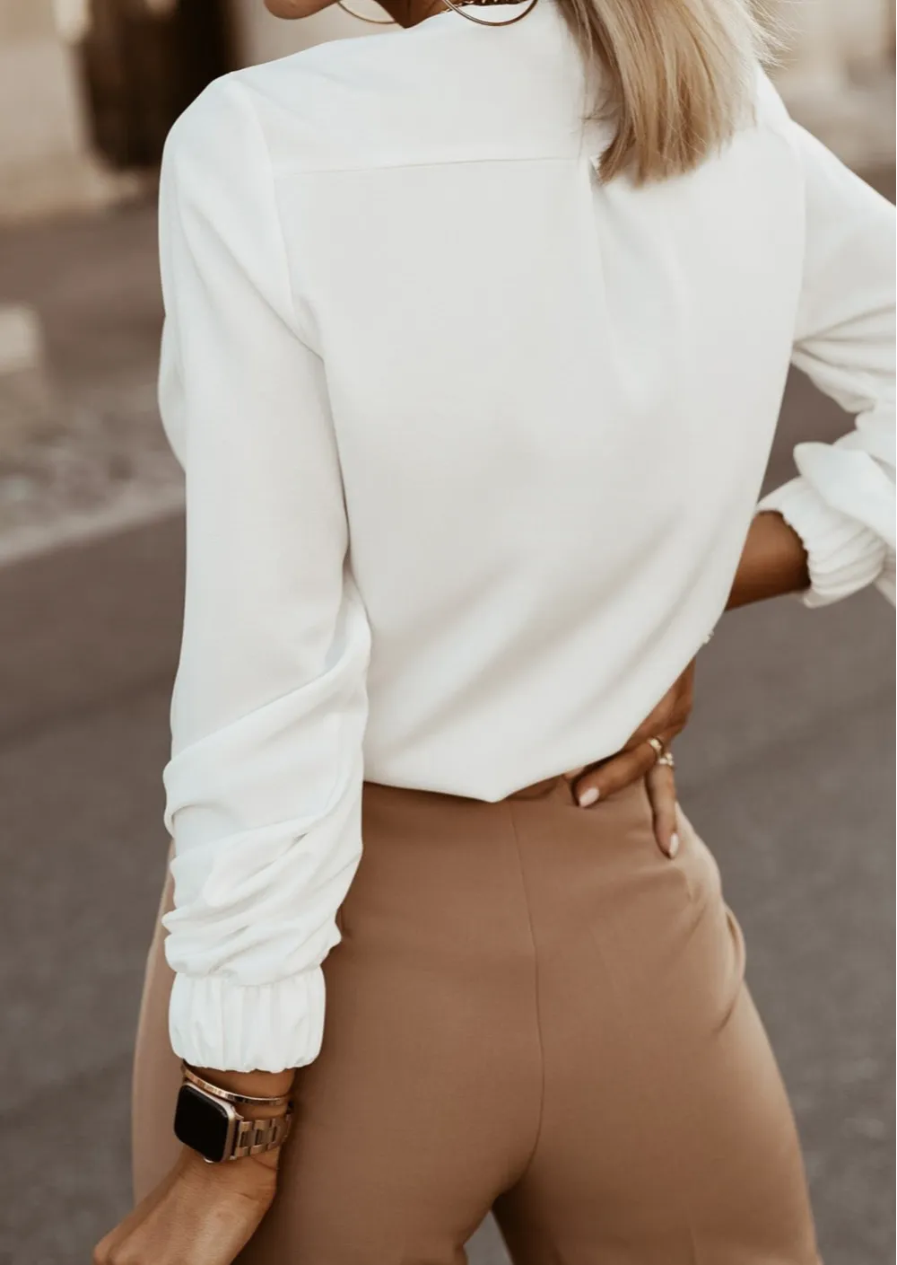 Crew Neck Shirt Blouse