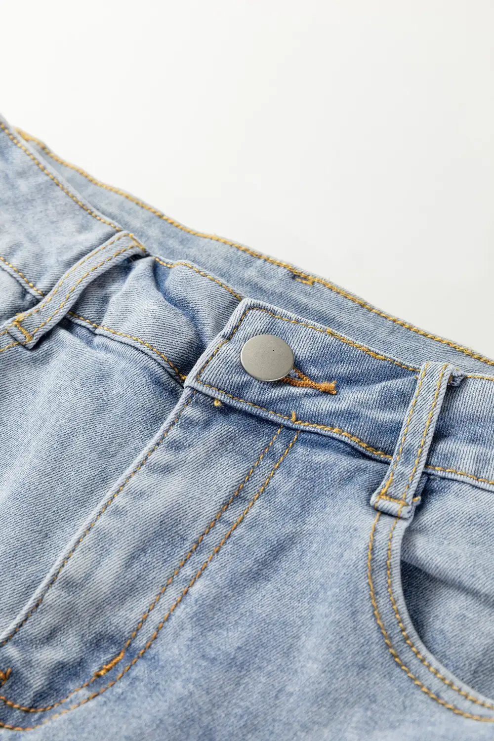 Cuffed Hem Comfy Denim Jeans