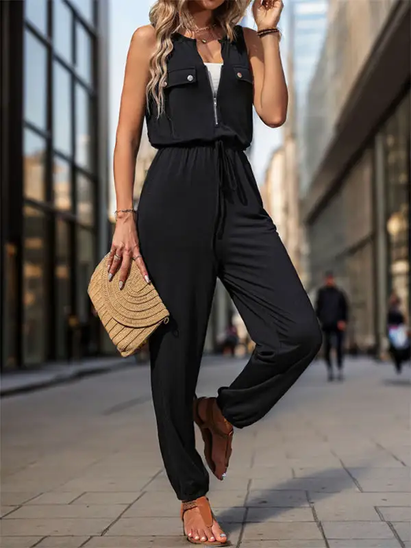 Waistless Sleeveless Long Jumpsuit