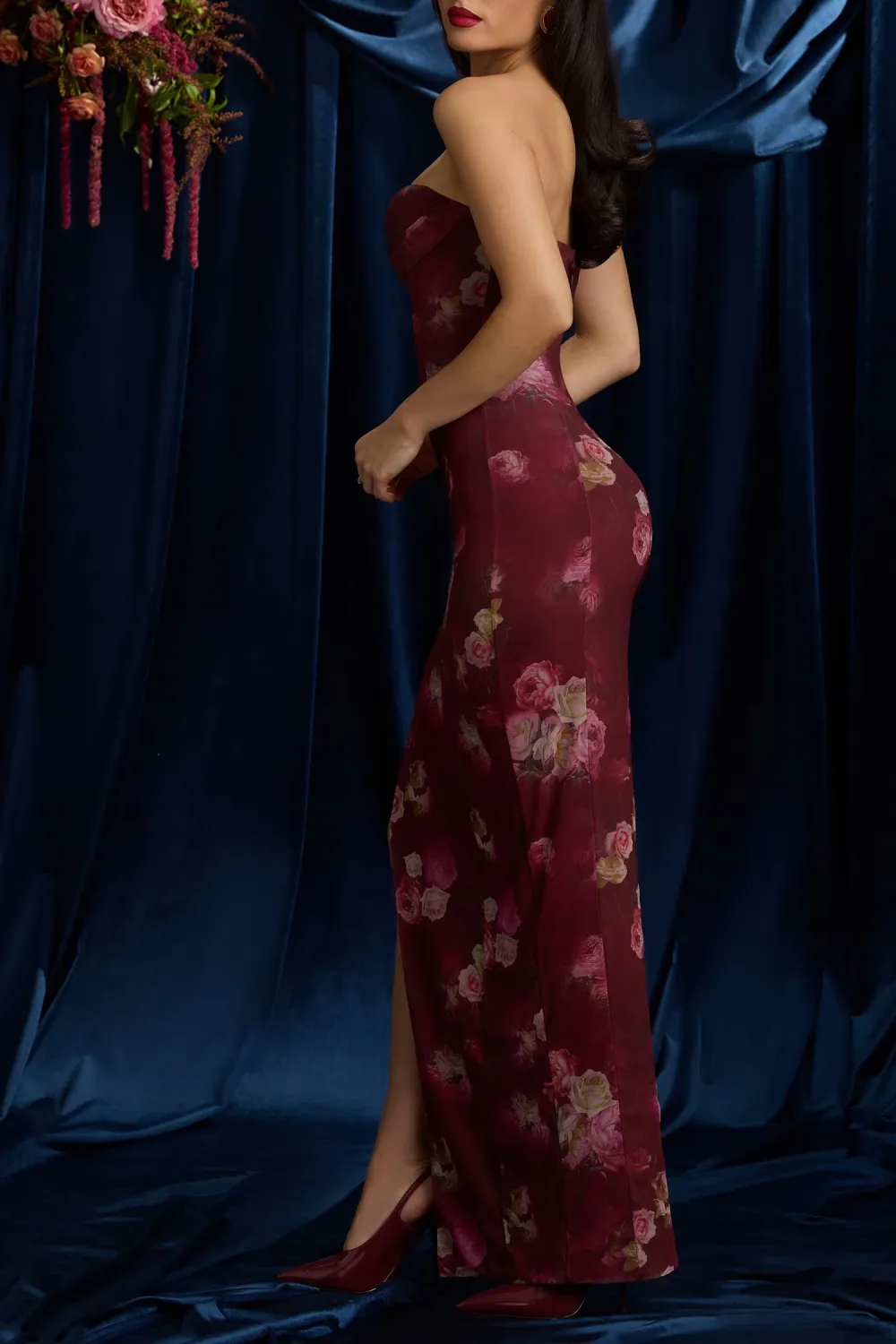 Fashion French Bandeau Slit Dress