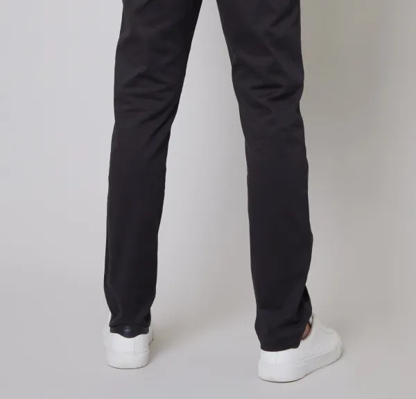 Men's Black Slim-Fit Chino Pants