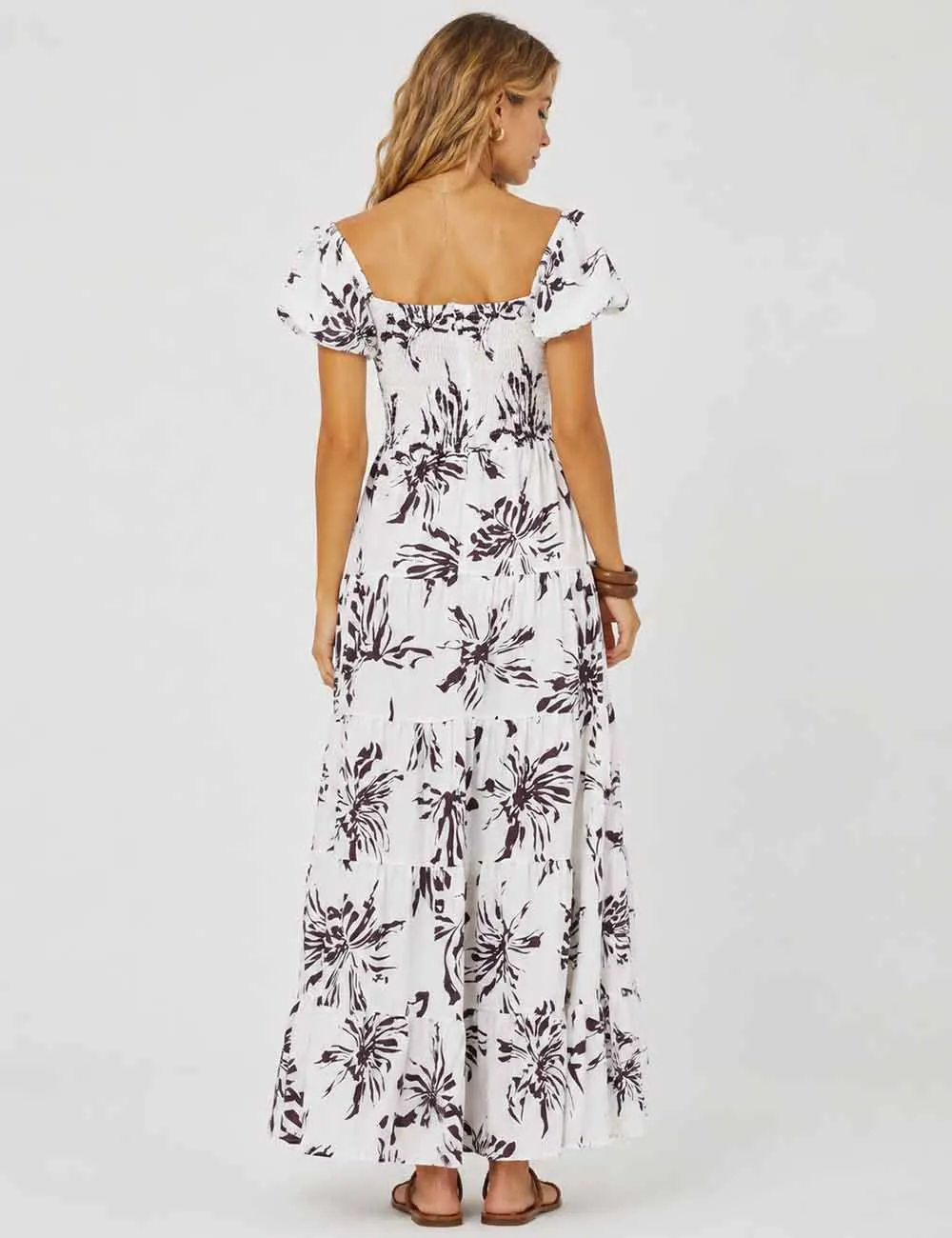 Bubble Short Sleeves Maxi Dress