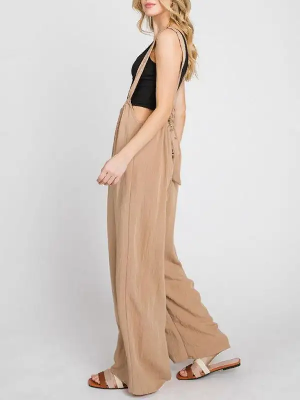 Jumpsuit Clean All Match Lace Up Pants