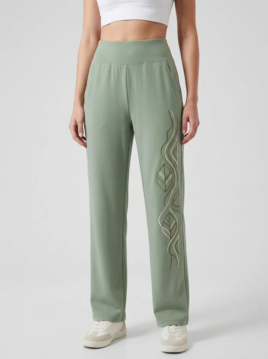 Women's Nature Leaf Pattern Graphic Sweatpants