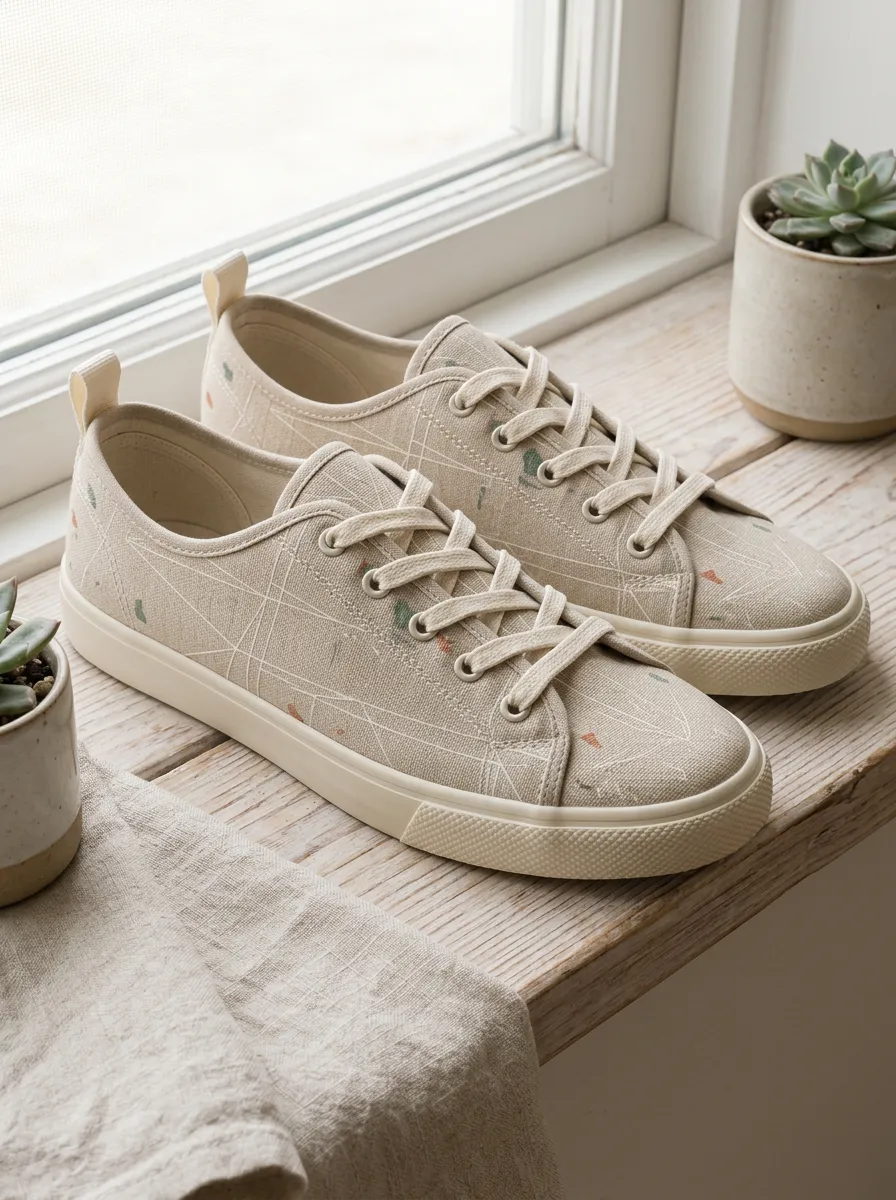 Men's Minimalist Geometric Abstract Printed Canvas Shoes