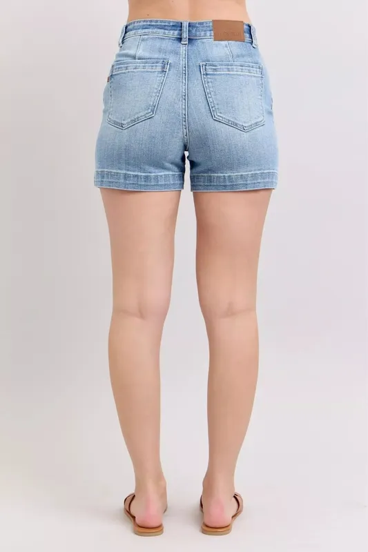 Mid-Rise Denim Shorts
