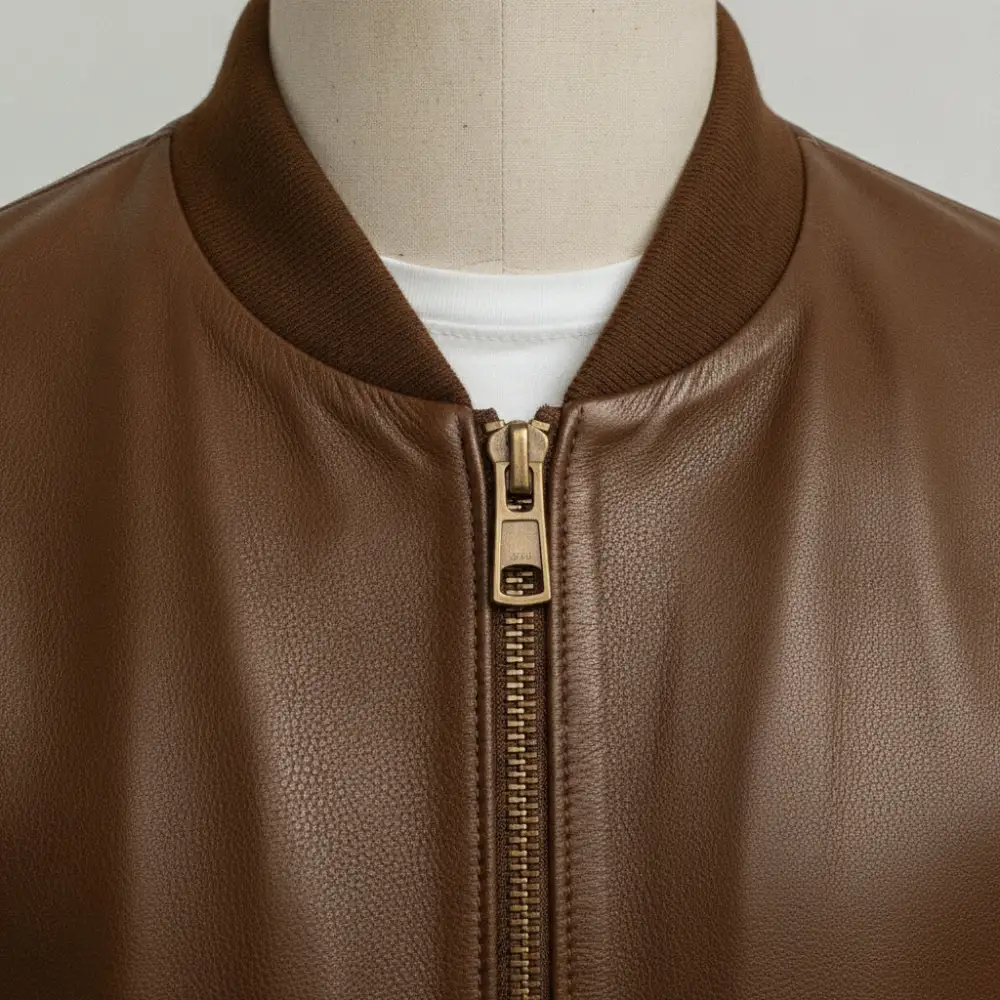 Classic Leather Bomber Jacket