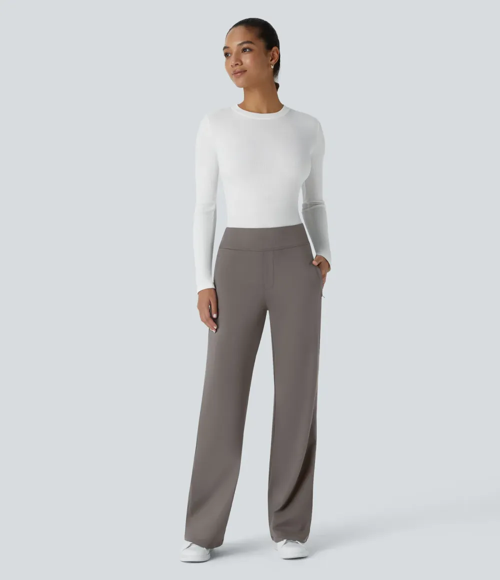  DayStretch Mid Rise Side Zipper Pocket Work Flare Pants