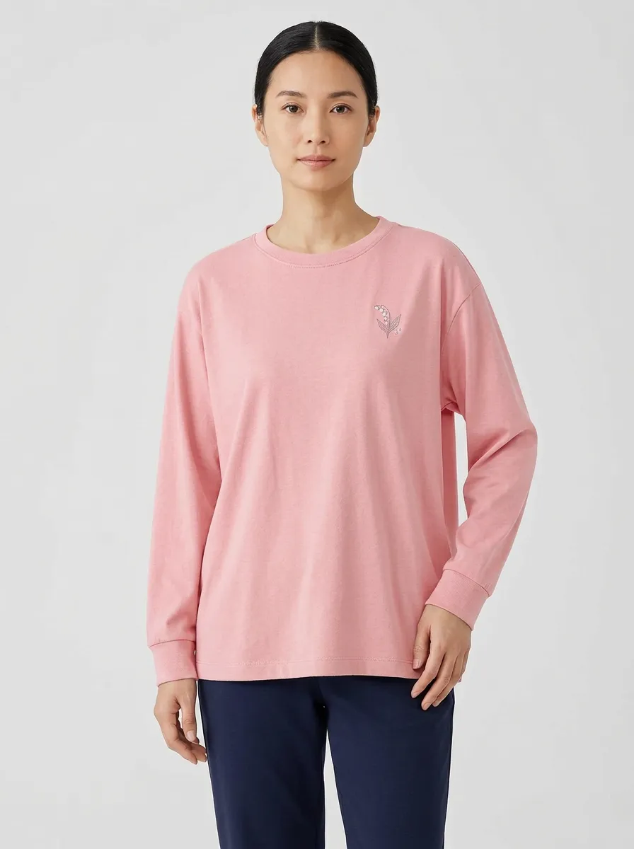 Women's Embroidered Long-Sleeve T-Shirt