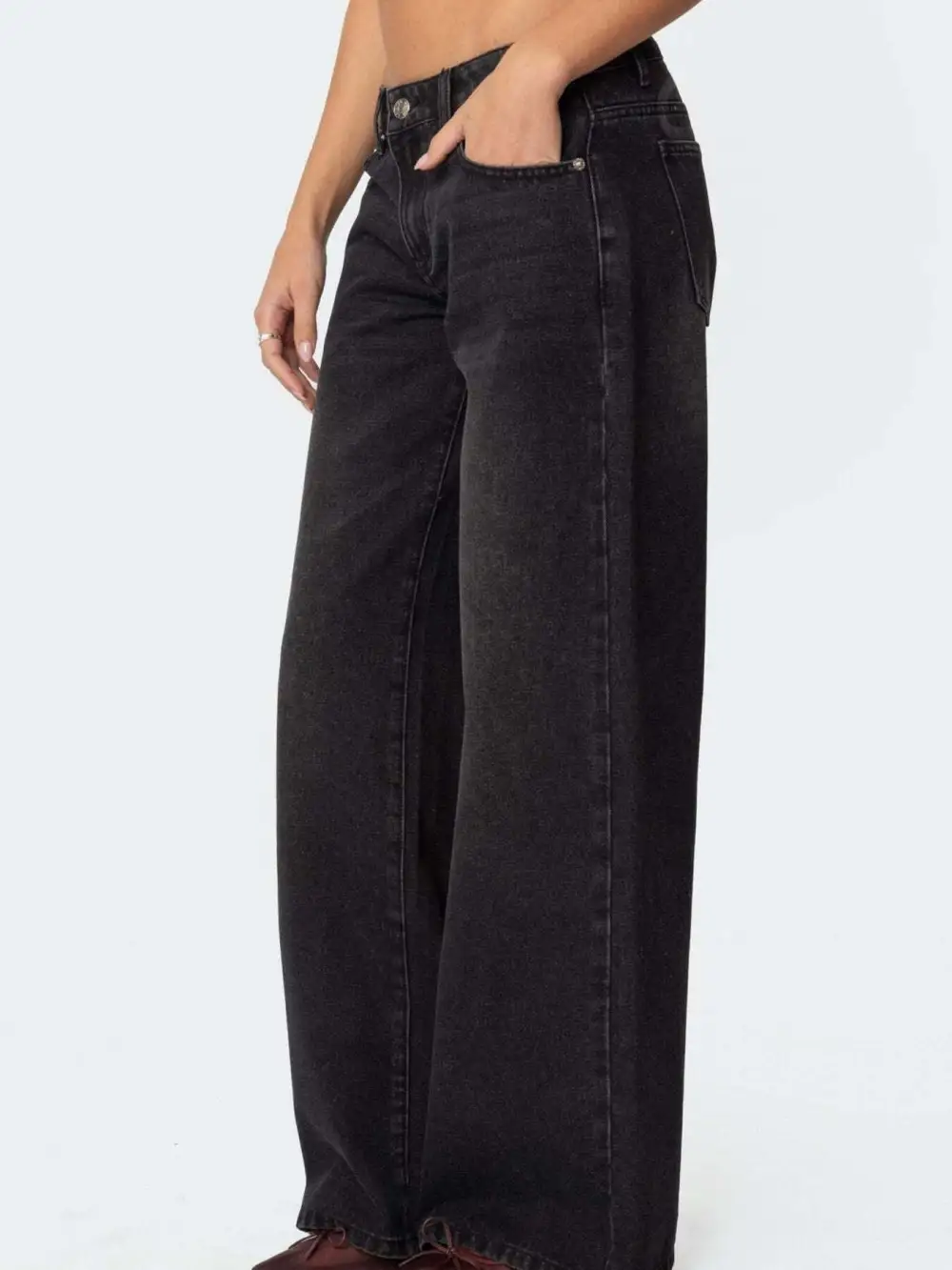 Wide Leg Stretch Cropped Jeans