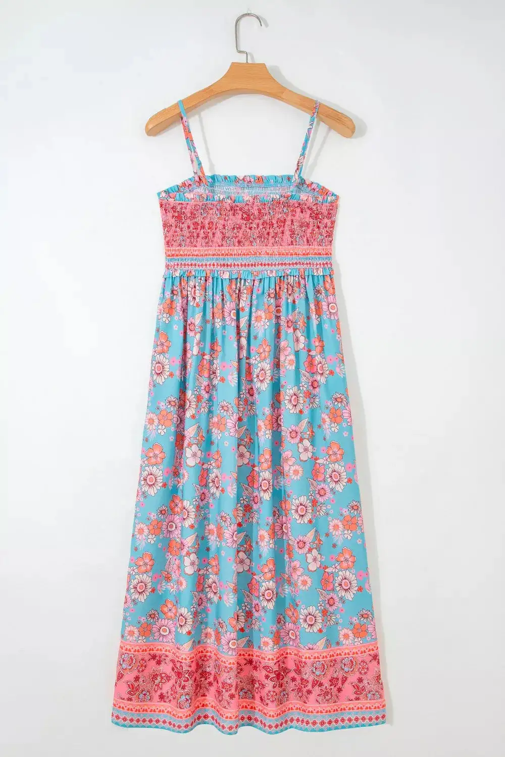 Bohemian Ethnic Print Spaghetti Straps Vacation Maxi Dress