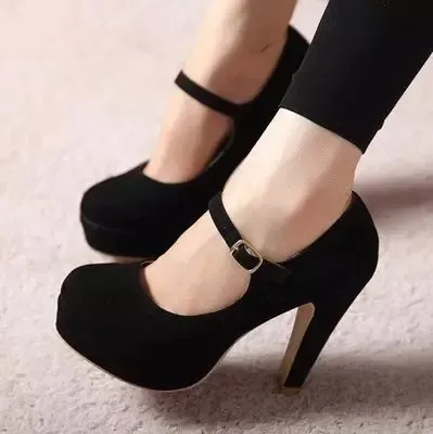 Buckle Strap Mary Jane Chunky Heel Everyday High Heels