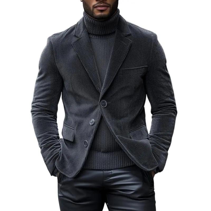 Sharp Lapel Corduroy Blazer