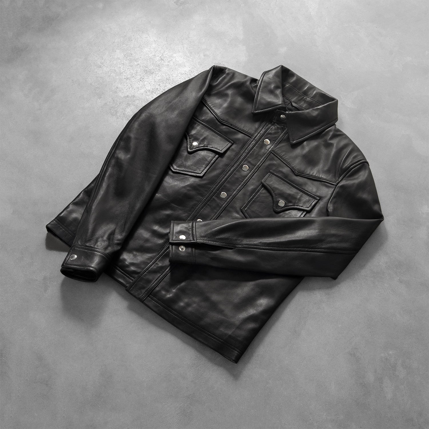 Men's Textured Leather Jacket