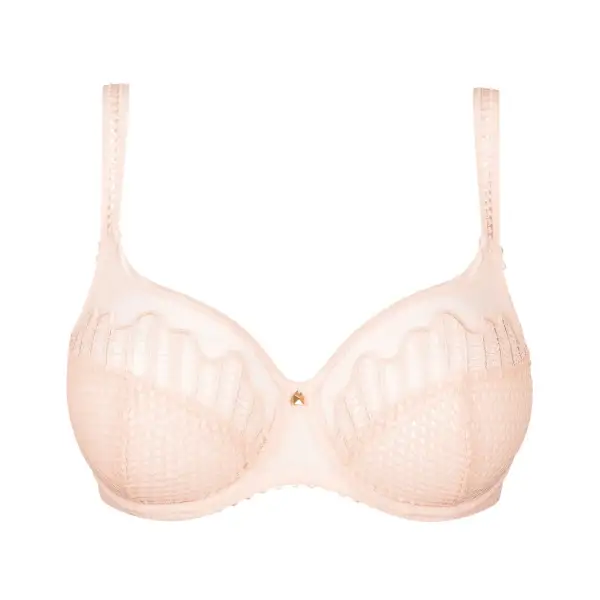 Women's Balconette Full Coverage Underwire Three-Part Cup Lace Embroidery Mesh Jacquard Bra