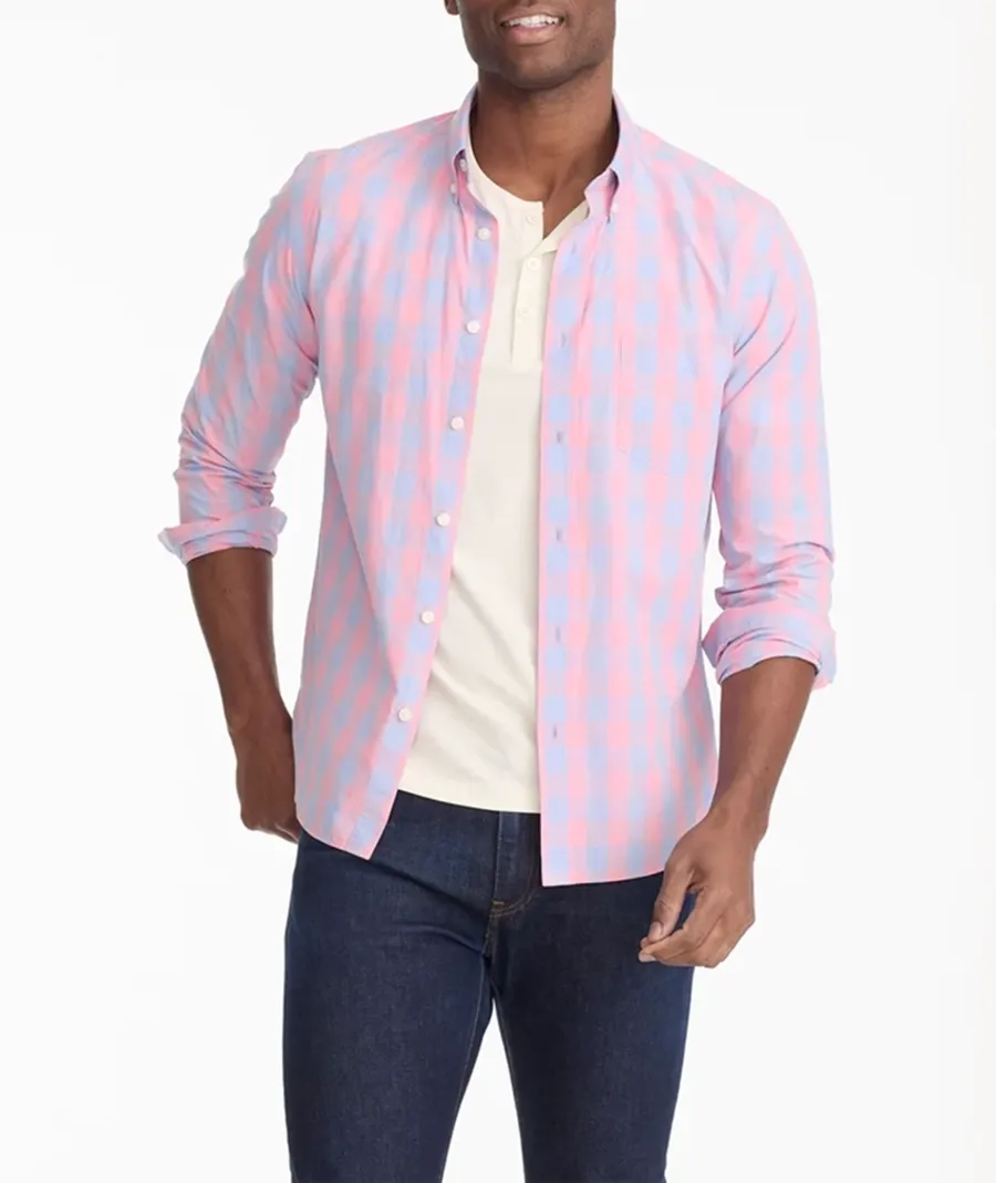 Men's Pink Casual Style Blouse