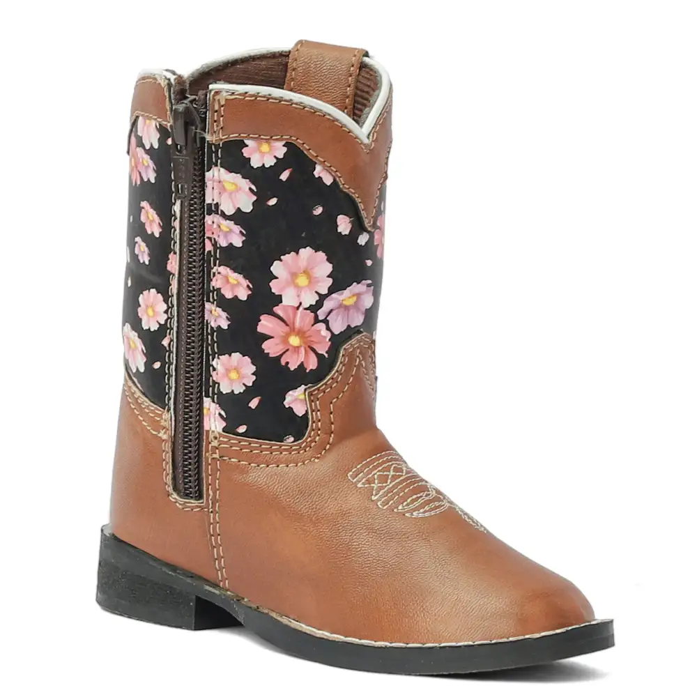 Structured Men's Denim Boots With Round Toe