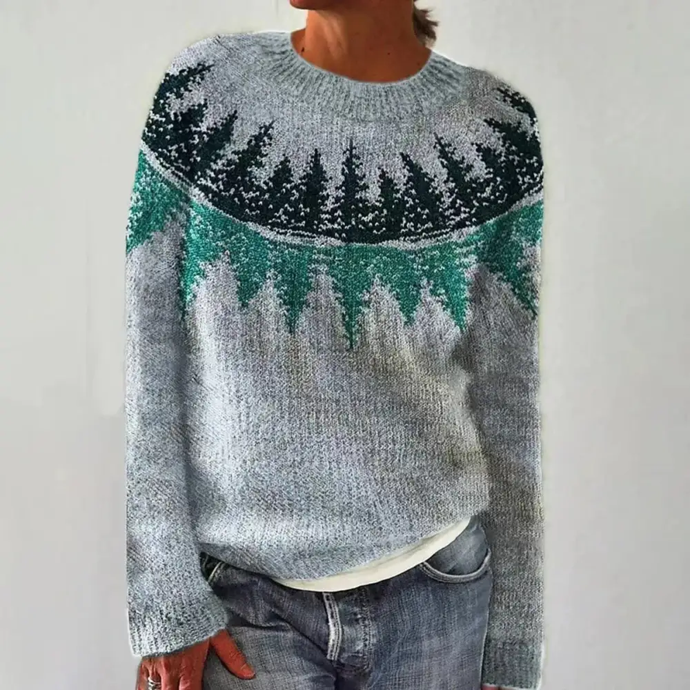 Knitted Warm Patterned Sweater
