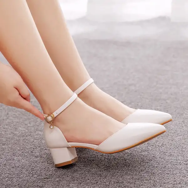Modern Pointed-Toe Square-Heel Pumps