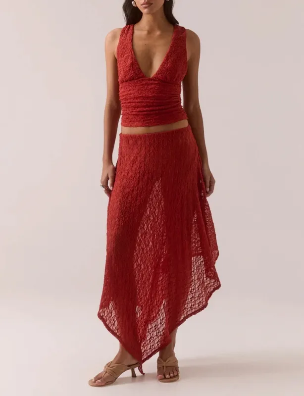 Blood Orange Lace Skirt