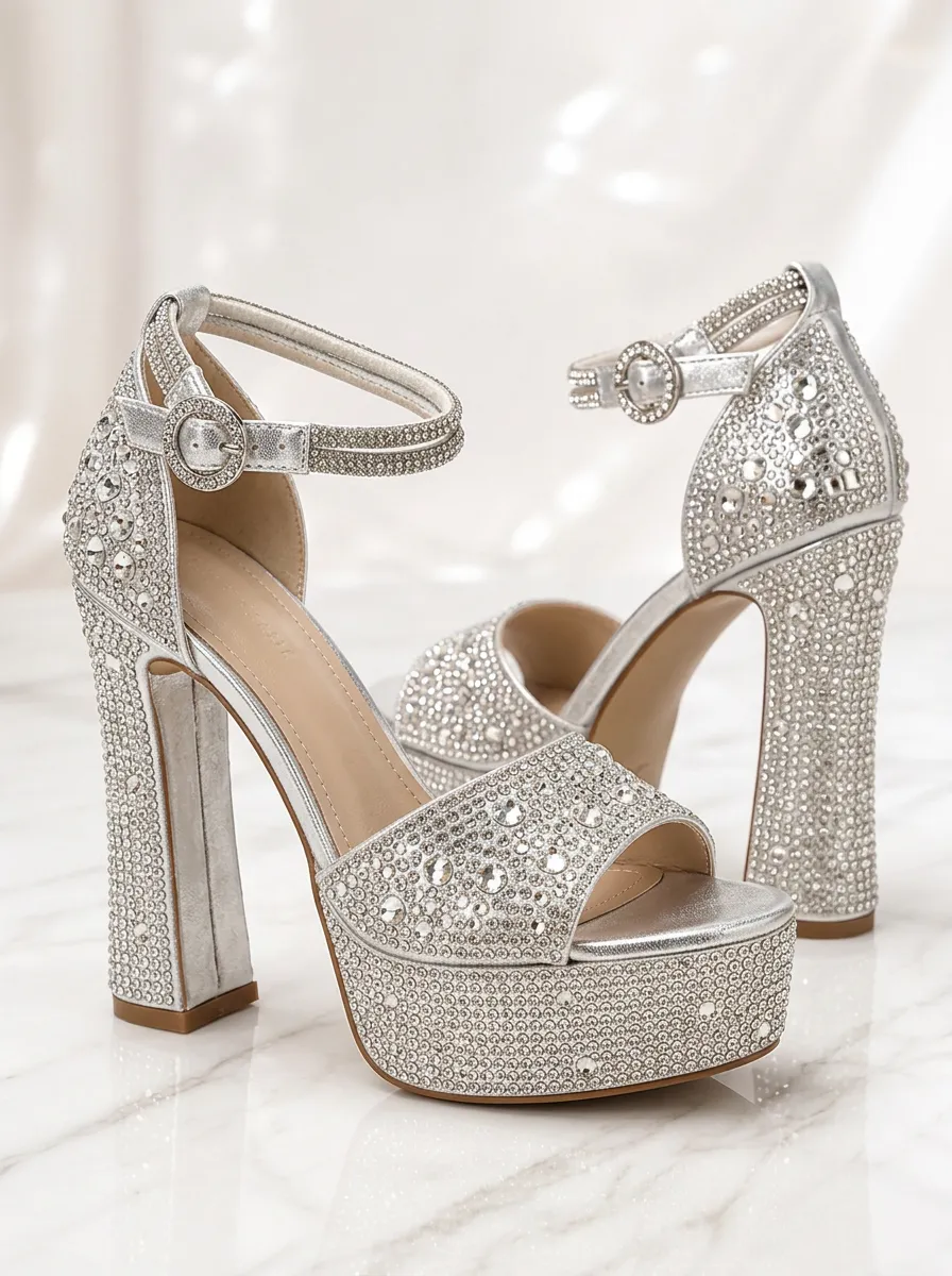 Radiant Rhinestone Platform Heels