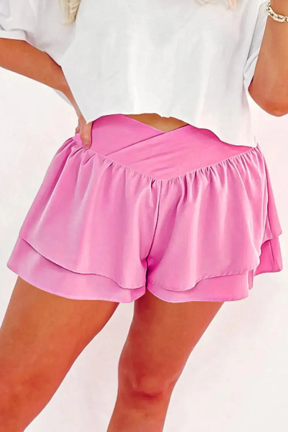 Relaxed Ruffle Hem Shorts