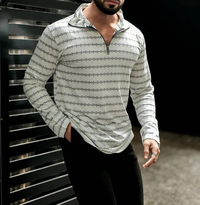 White Striped Casual Shirt