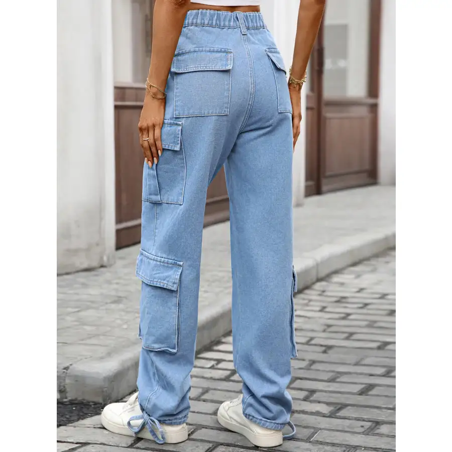 Casual Wide Leg Cargo Jeans Jeans