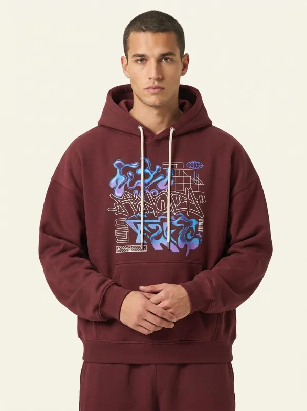 Unisex Streetwear Graffiti Liquid Abstract Hoodie