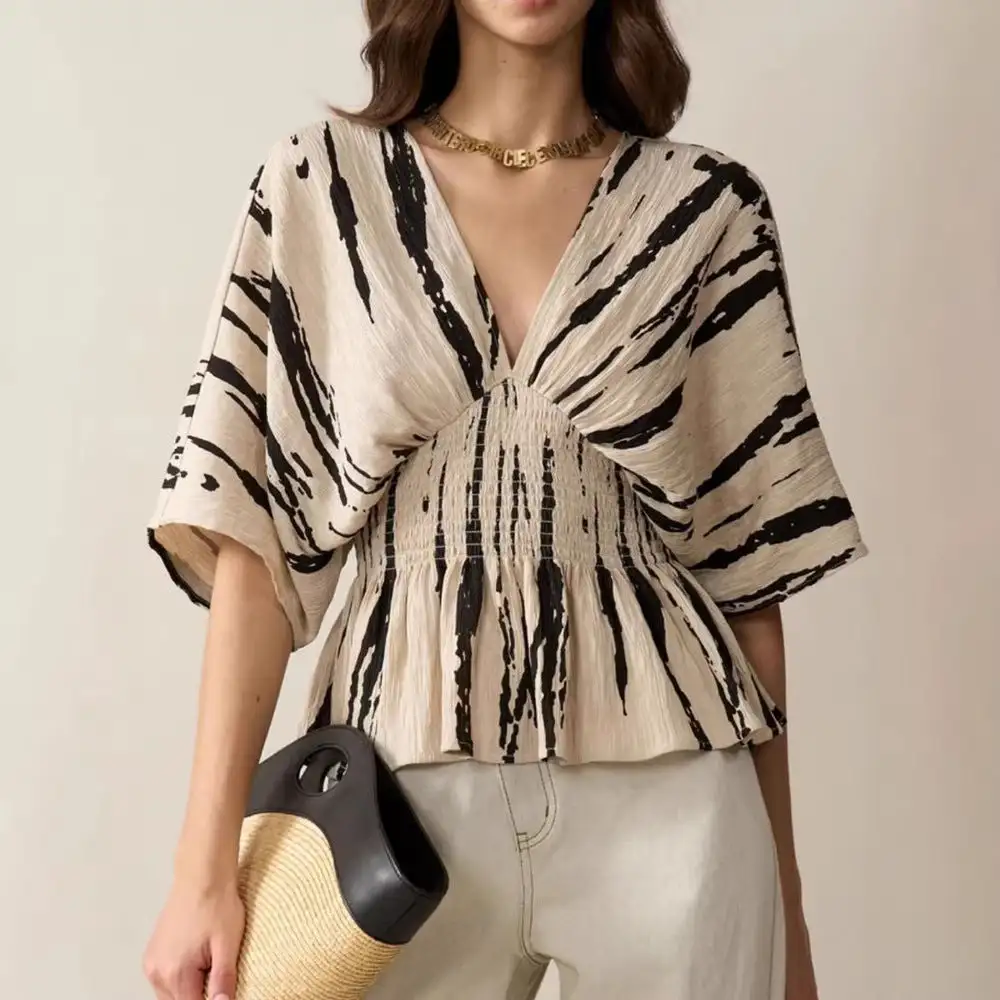 Easygoing Relaxed V-Neck Blouse