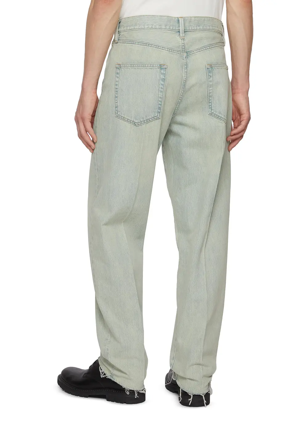Simple Straight-Cut Daily Light Blue Cottom Jeans