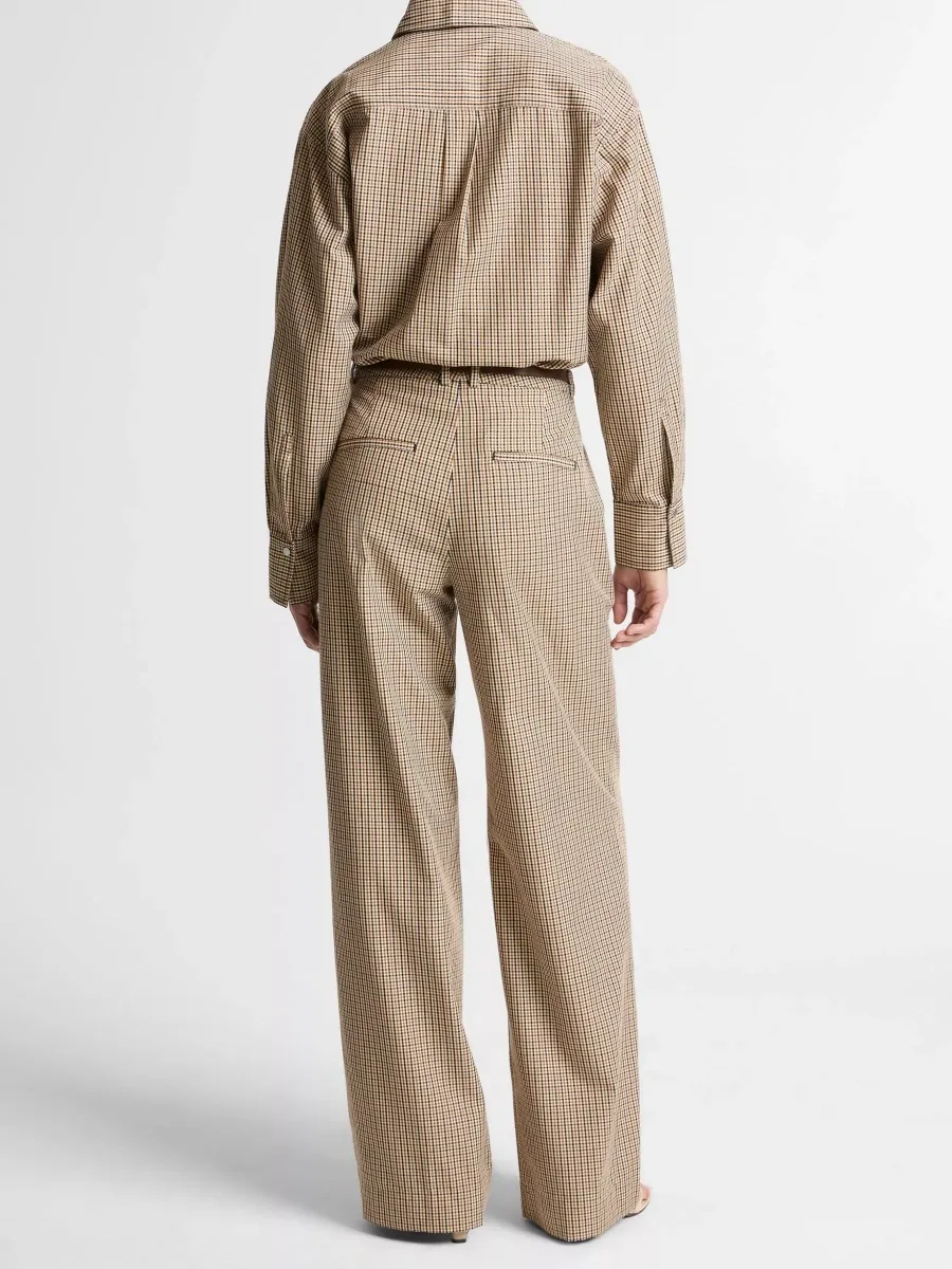Check Wide-Leg Pants