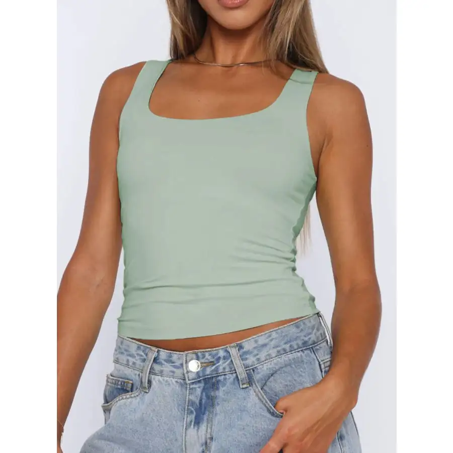 Soft Square Neck Wide Strap Tank