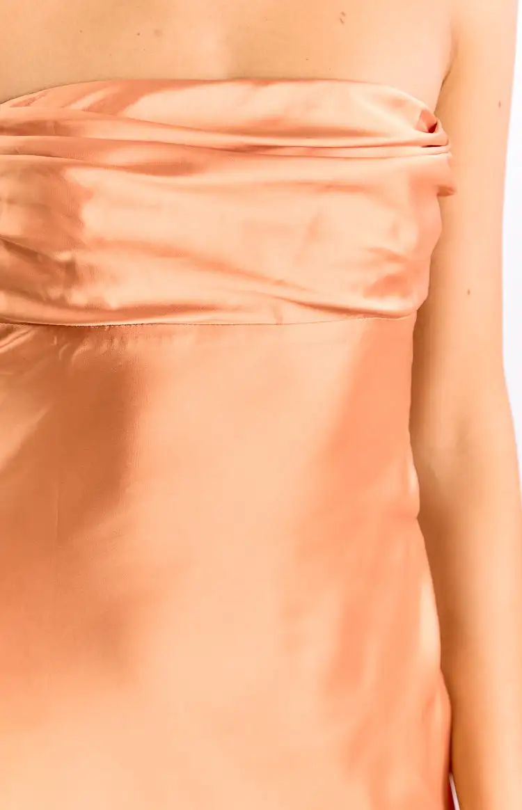 Easygoing Strapless Satin Mini Dress