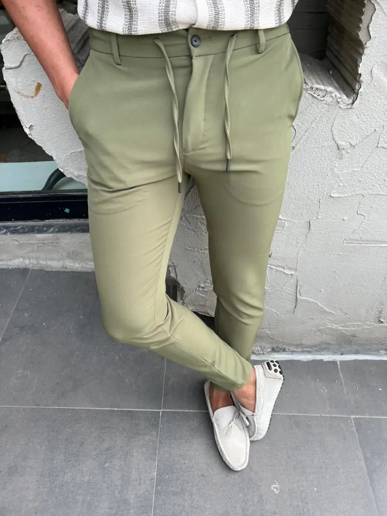 Rope Detail Slim Fit Tailored Trousers