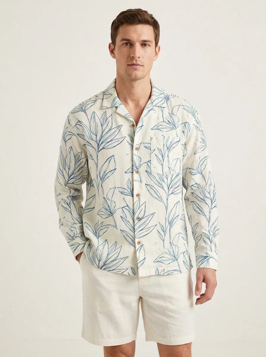 Men's Modern Botanical Printed Shirt