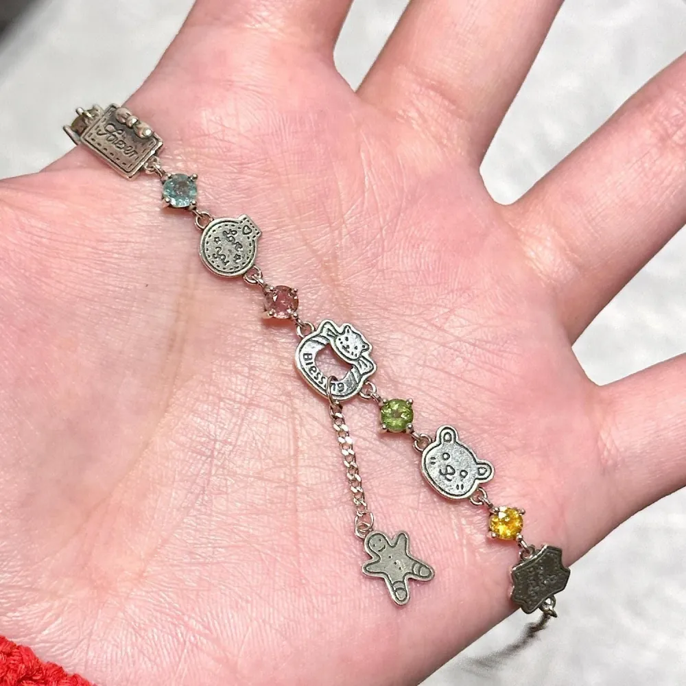 Cute cats, colorful sparkling stones, and playful little charms—all brought together in one adorable bracelet.  Perfect for adding a fun, sweet touch to your everyday outfits. 💕 It’s the kind of piece people notice and ask about.