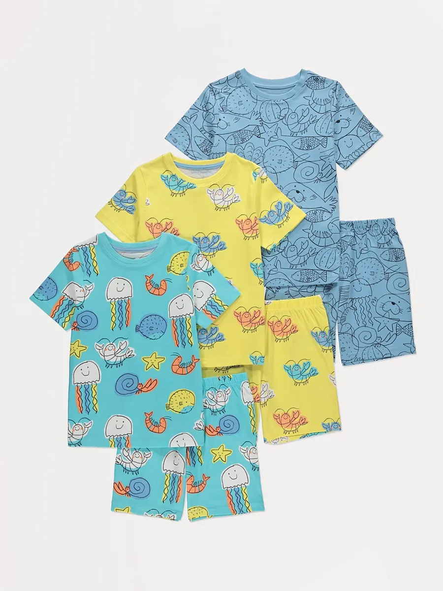 Ocean Fun Short Pyjamas 3 Pack