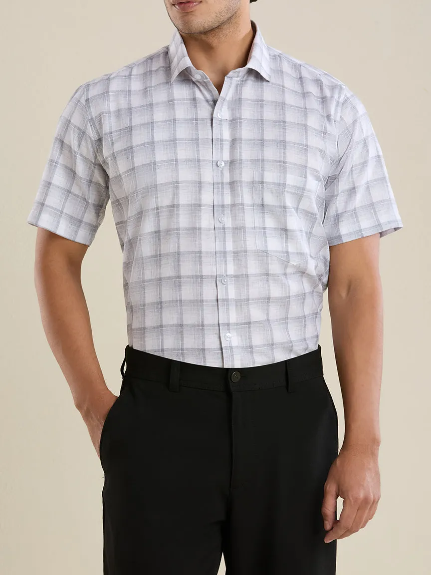 Active Windowpane Check Checked Slim Fit Men's Formal Shirt