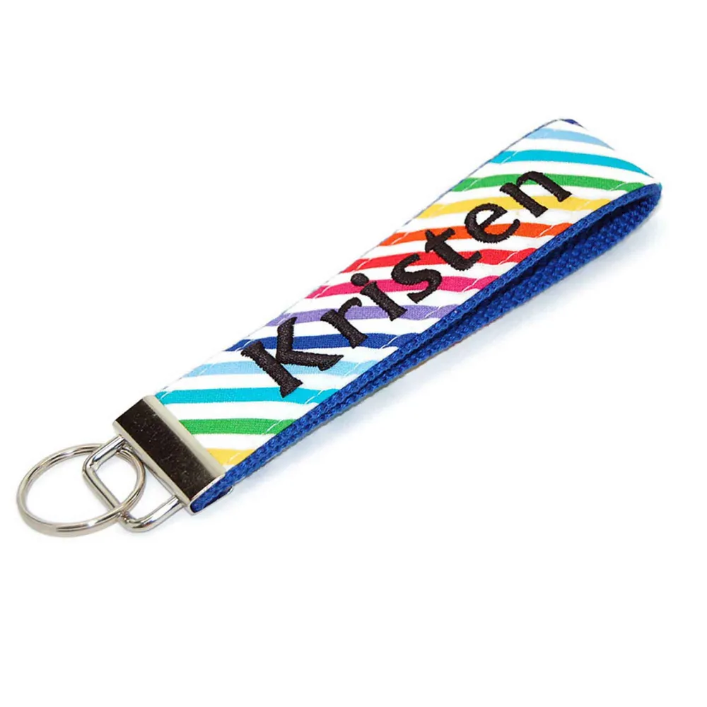Rainbow Stripes Storybook Inspired Keychain