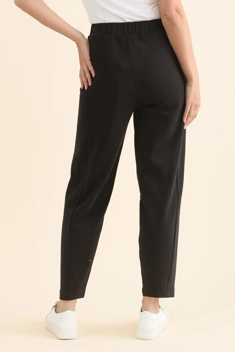 Cotton Pants With High Rise And Drawstring