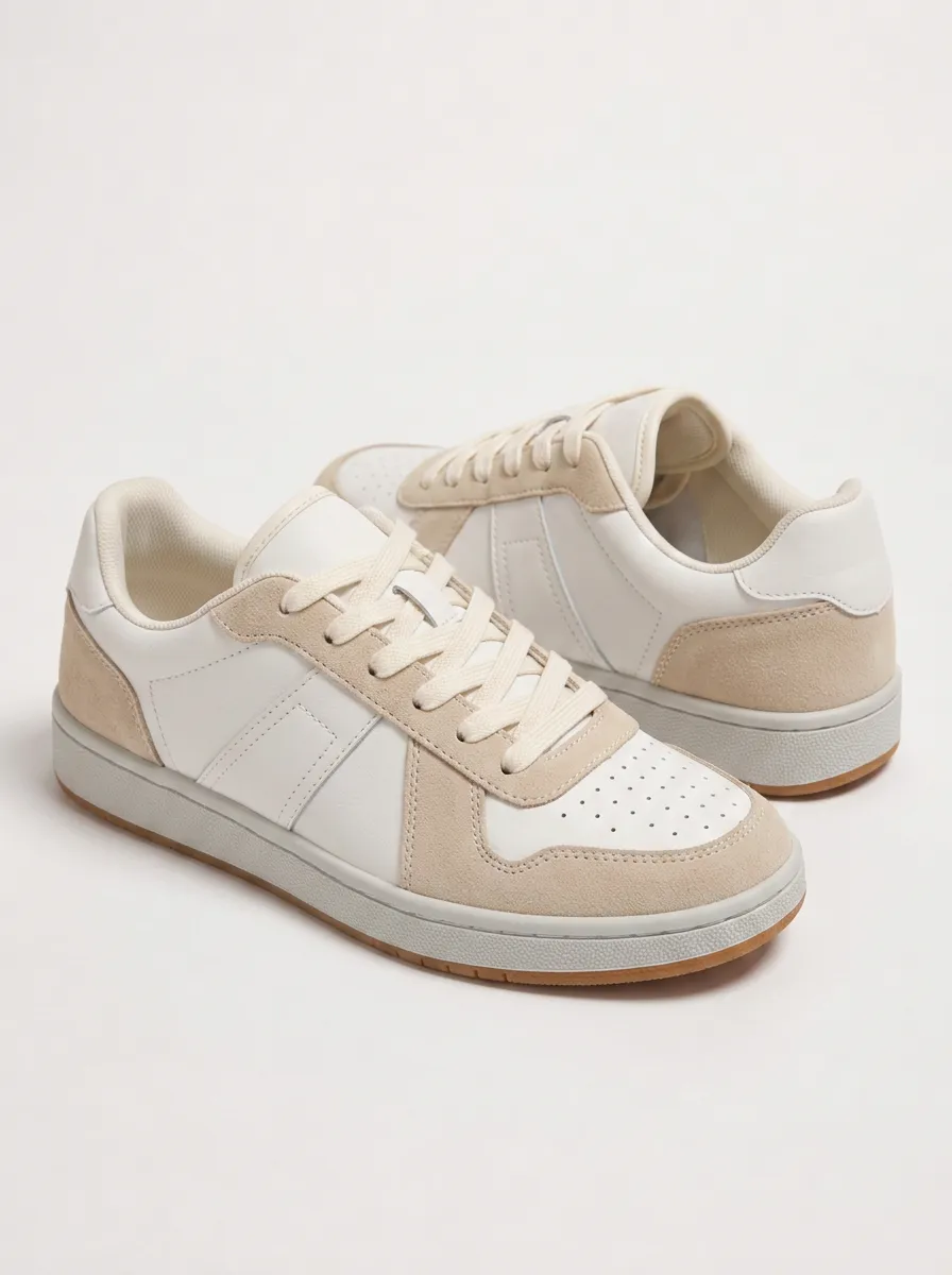 Women's Street Ready Casual Minimalist Suede Patchwork Printed Sneakers